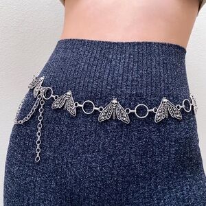 SILVER Moth Skeleton Insects Butterfly Moon Stars Skull Gothic Emo Punk Belt